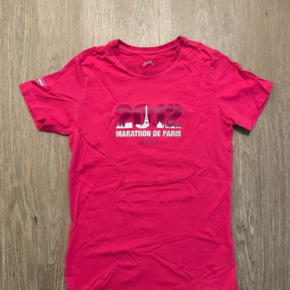 ASICS Hot Pink Paris Marathon 2012 Workout Tee - Picture 4 of 4